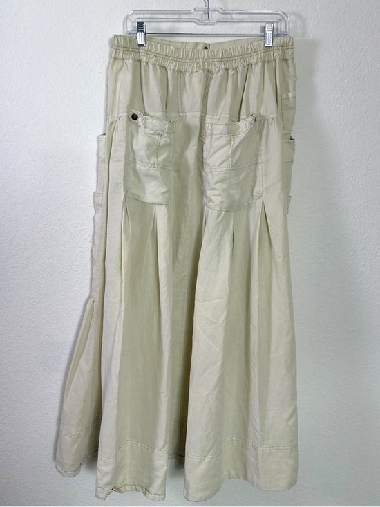 Free People Grunge 90s Cargo Rough Riding Maxi Skirt Birch Neutral Large Bella - Picture 10 of 13
